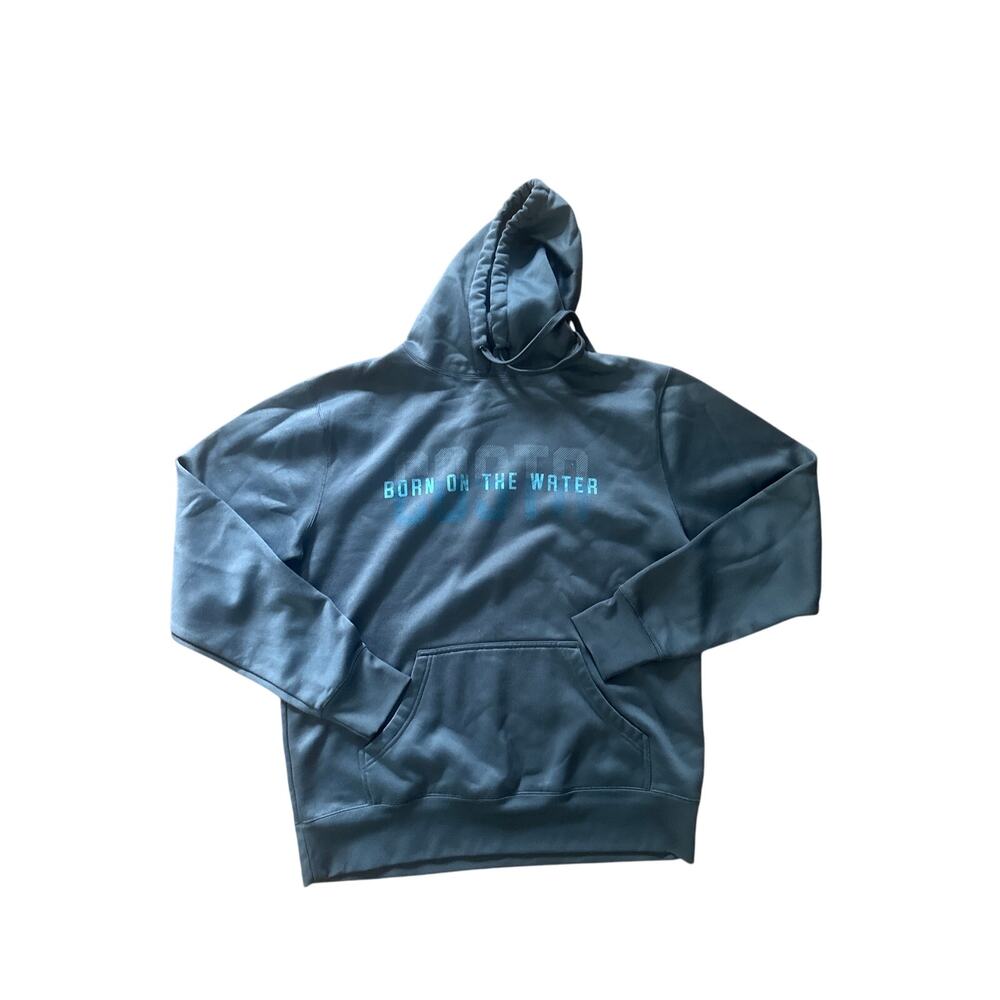 Costa Born on the Water Graphic Hoodie Sweatshirt XL Gray Pullover Fleece